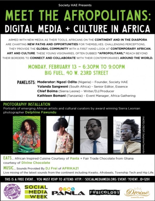 [Event] Social Media Week NYC: Meet The Afropolitans: Digital Media + Culture In Africa - Feb 13th @ Big Fuel